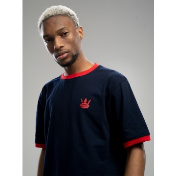 T-Shirt Męski Jigga Wear Contrast Granatowy / Czerwony
