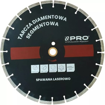 Tarcza diamentowa PRO WT-DD-S400LW 400 mm (spawana laserowo, segmentowa) do asfaltu, cegły i betonu 