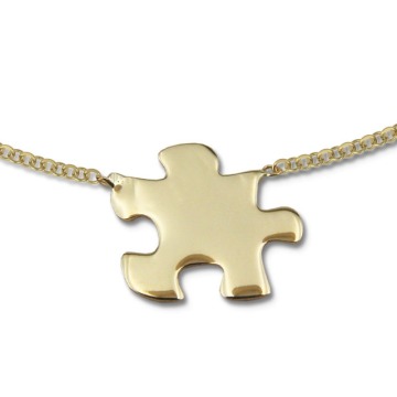 Naszyjnik ze złota - celebrytka z motywem Puzzle - Model 17