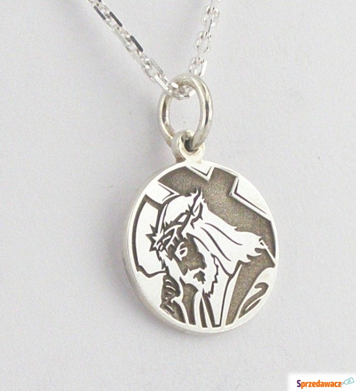 Medalik srebrny z wizerunkiem Chrystusa MED-6-1 - Wisiorki, zawieszki - Elbląg