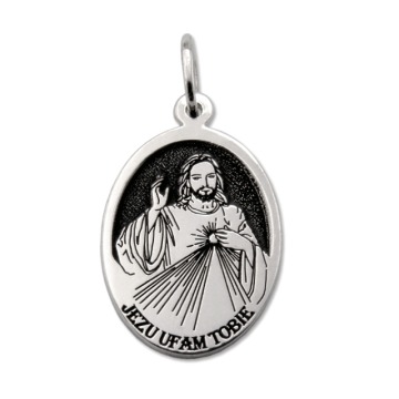 Medalik srebrny z wizerunkiem Jezusa Miłosiernego MED-JM-01