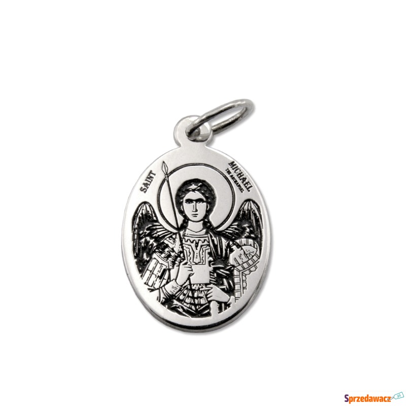 Medalik srebrny z wizerunkiem św. Michała Arc... - Wisiorki, zawieszki - Bytom