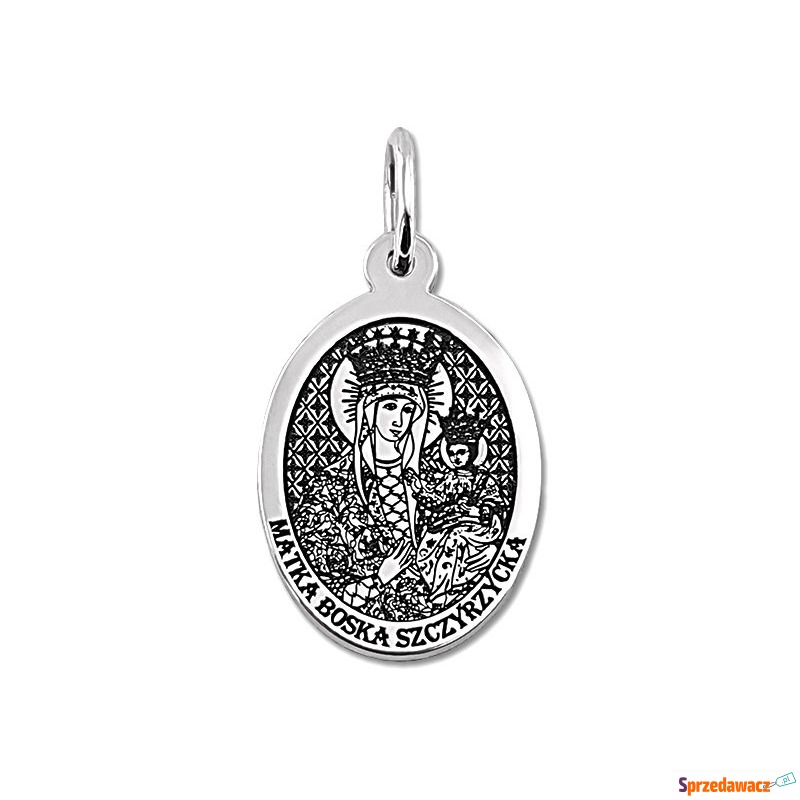 Medalik srebrny z wizerunkiem Matki Bożej Szc... - Wisiorki, zawieszki - Gorzów Wielkopolski