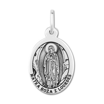 Medalik srebrny z wizerunkiem Matki Bożej z Lourdes _01