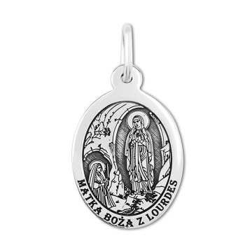 Medalik srebrny z wizerunkiem Matki Bożej z Lourdes _02