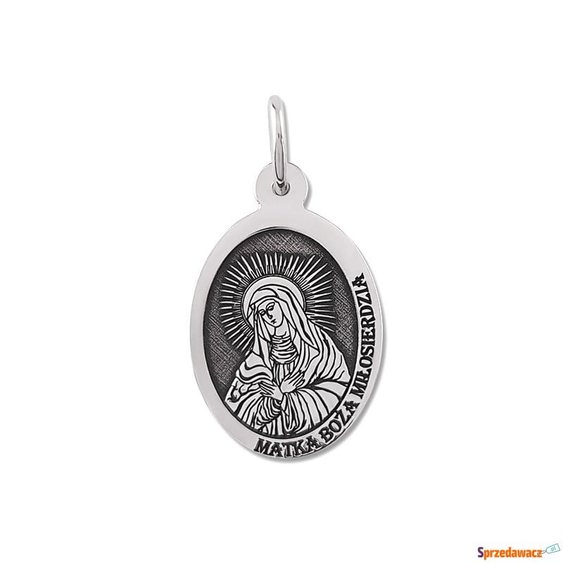Medalik srebrny z wizerunkiem Matki Bożej Mił... - Wisiorki, zawieszki - Władysławowo
