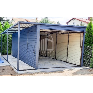 GARAŻ BLASZANY 3m x 5m + wiata 1m. poziom - spad... - Garaże i wiaty - Lubartów - zdjęcie 8