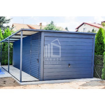 GARAŻ BLASZANY 3m x 5m + wiata 1m. poziom - spad... - Garaże i wiaty - Lubartów - zdjęcie 9