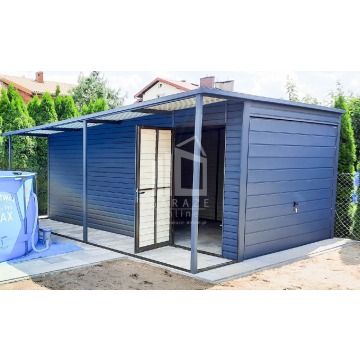 GARAŻ BLASZANY 3m x 5m + wiata 1m. poziom - spad... - Garaże i wiaty - Lubartów - zdjęcie 10