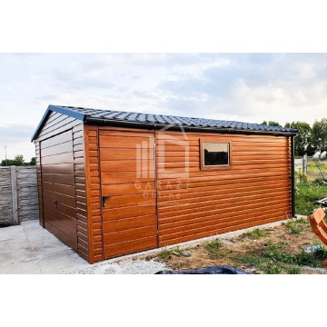 GARAŻ BLASZANY 4m x 5m poziom - dwuspad blach... - Garaże i wiaty - Chodzież - zdjęcie 2