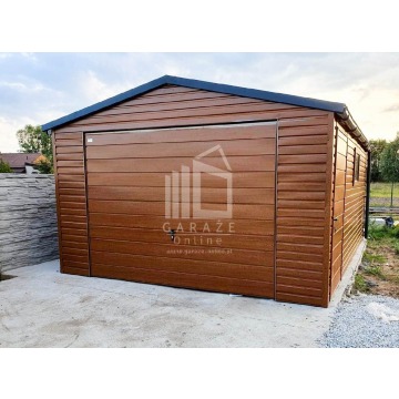 GARAŻ BLASZANY 4m x 5m poziom - dwuspad blach... - Garaże i wiaty - Chodzież - zdjęcie 5
