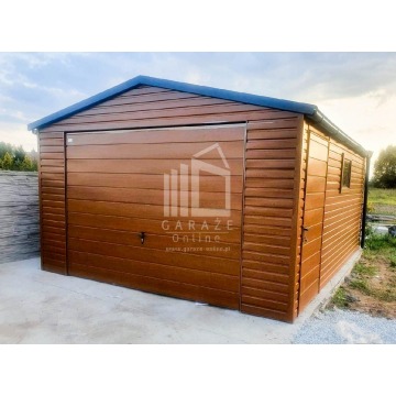 GARAŻ BLASZANY 4m x 5m poziom - dwuspad blach... - Garaże i wiaty - Chodzież - zdjęcie 8
