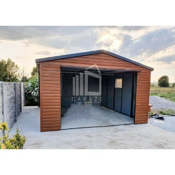 GARAŻ BLASZANY 4m x 5m poziom - dwuspad blach... - Garaże i wiaty - Chodzież - zdjęcie 9