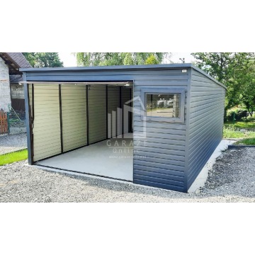 GARAŻ BLASZANY 4m x 7m poziom - spad tył - Brama... - Garaże i wiaty - Włocławek - zdjęcie 3