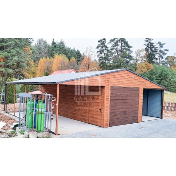 GARAŻ BLASZANY 6,5m x 6m + 3m. wiata - poziom... - Garaże i wiaty - Rybnik - zdjęcie 2