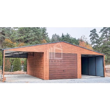GARAŻ BLASZANY 6,5m x 6m + 3m. wiata - poziom... - Garaże i wiaty - Rybnik - zdjęcie 3