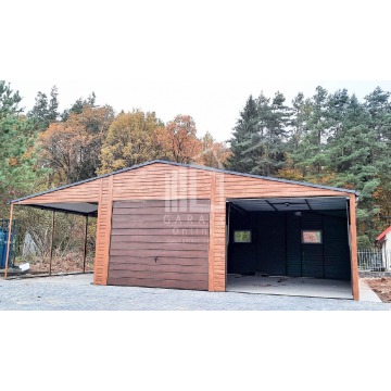 GARAŻ BLASZANY 6,5m x 6m + 3m. wiata - poziom... - Garaże i wiaty - Rybnik - zdjęcie 4