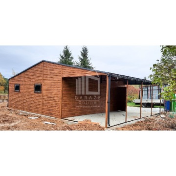 GARAŻ BLASZANY 6,5m x 6m + 3m. wiata - poziom... - Garaże i wiaty - Rybnik - zdjęcie 9