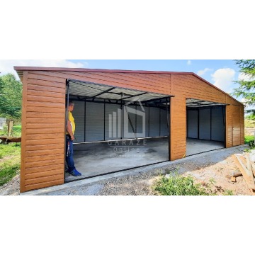 GARAŻ BLASZANY 9m x 6m poziom - dwuspad 2x Brama... - Garaże i wiaty - Katowice - zdjęcie 6