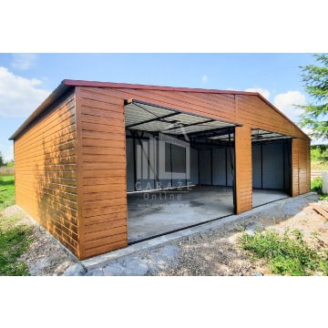 GARAŻ BLASZANY 9m x 6m poziom - dwuspad 2x Brama... - Garaże i wiaty - Katowice - zdjęcie 8