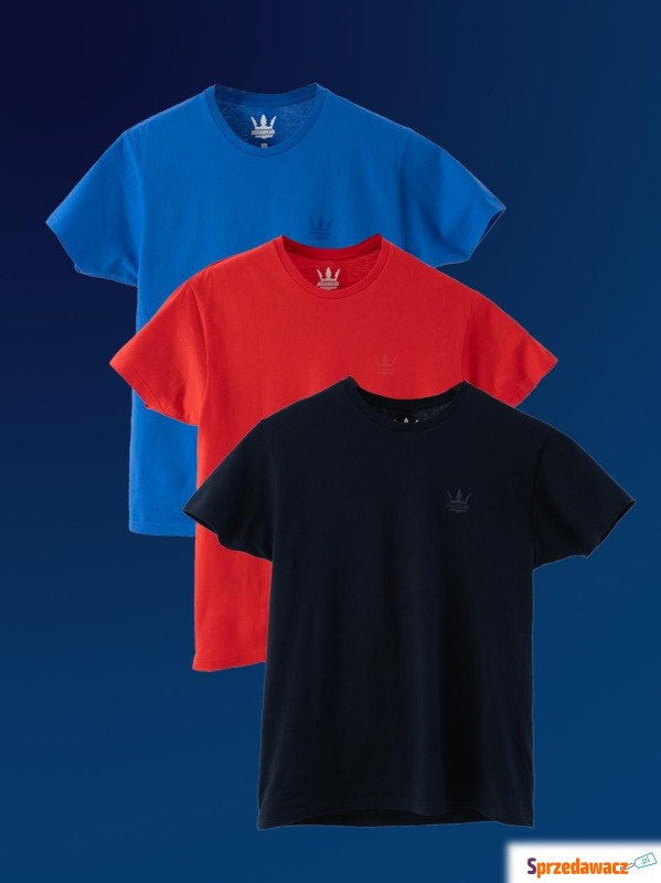 Zestaw 3 T-Shirtów Niebieski / Czerwony / Gra... - Bluzki, koszulki - Gliwice