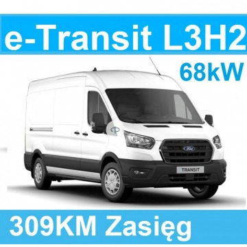 Ford Transit - 184KM e-Transit 68kW L3 VAN 3 -os. Drzwi 270st.  Kamera 3833zł