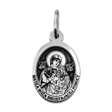 Medalik srebrny z wizerunkiem Matki Bożej Nieustającej Pomocy
