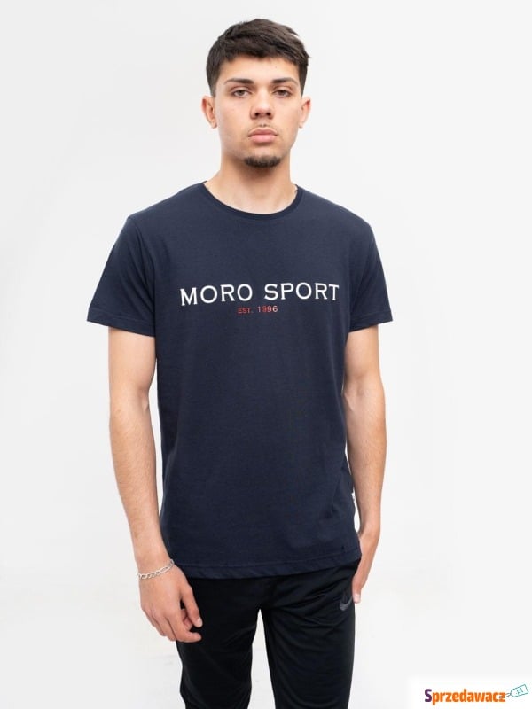 T-Shirt Z Nadrukiem Męski Granatowy Moro Sport... - Bluzki, koszulki - Kraków
