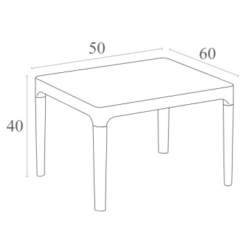 plastikowy stolik do kawiarni i ogrodu sky side table