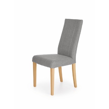  - Szare krzesło tapicerowane DIEGO dąb miodowy 