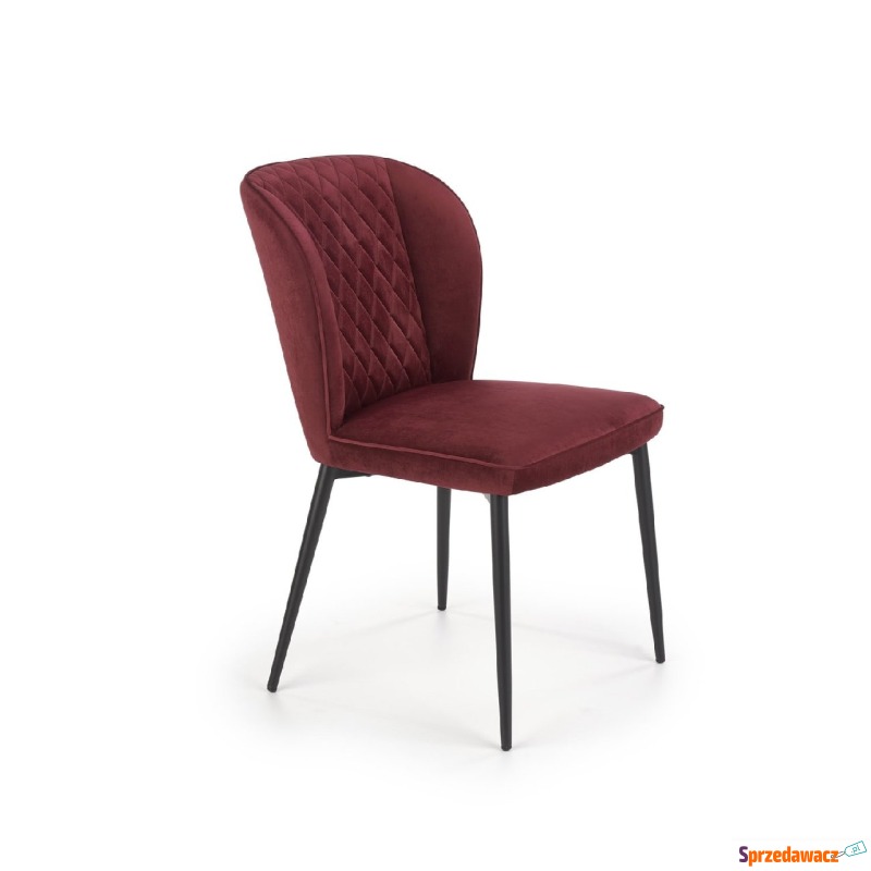 Krzesło w kolorze bordowym na czarnych nogach - Krzesła biurowe - Lublin