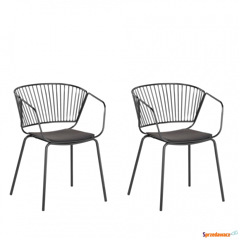 Zestaw 2 krzeseł do jadalni czarny RIGBY - Krzesła do salonu i jadalni - Gdynia