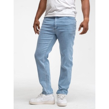 Spodnie Jeansowe Regular Męskie Jasne Niebieskie Prosto Pocklog