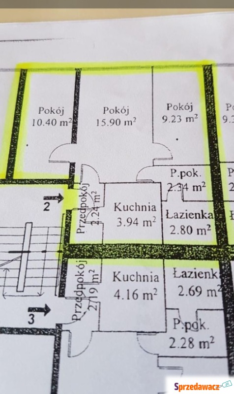 Mieszkanie trzypokojowe Wrocław - Krzyki,   47 m2, parter - Sprzedam