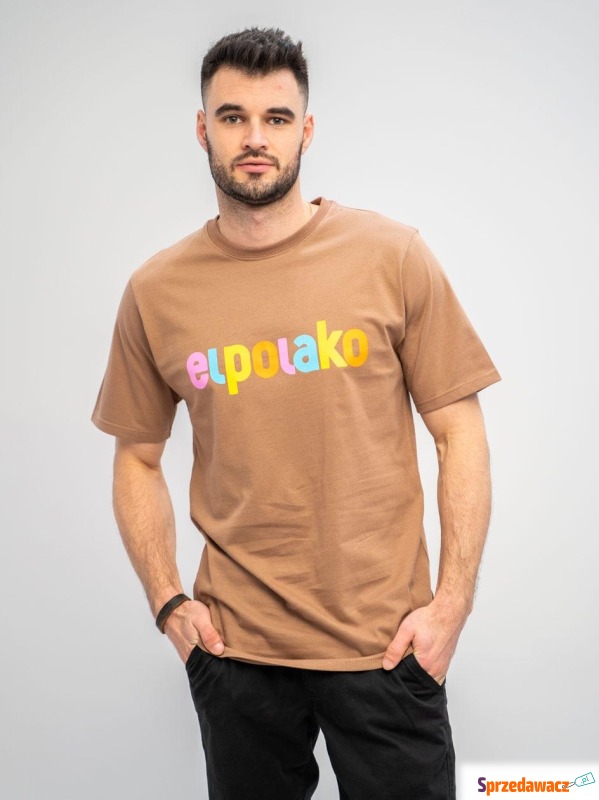 T-Shirt Męski Brązowy El Polako Colors - Bluzki, koszulki - Jelenia Góra