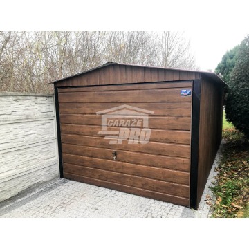 Garaż blaszany 3x6 2x Brama  drewnopodobny  Dach... - Garaże i wiaty - Bełchatów - zdjęcie 3