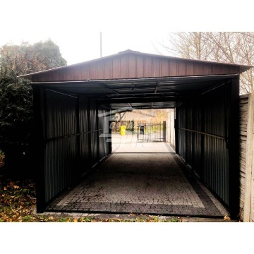 Garaż blaszany 3x6 2x Brama  drewnopodobny  Dach... - Garaże i wiaty - Bełchatów - zdjęcie 5