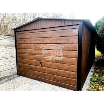 Garaż blaszany 3x6 2x Brama  drewnopodobny  Dach... - Garaże i wiaty - Bełchatów - zdjęcie 6