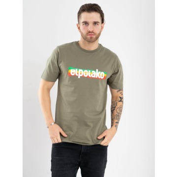 T-Shirt Męska Khaki El Polako Rasta