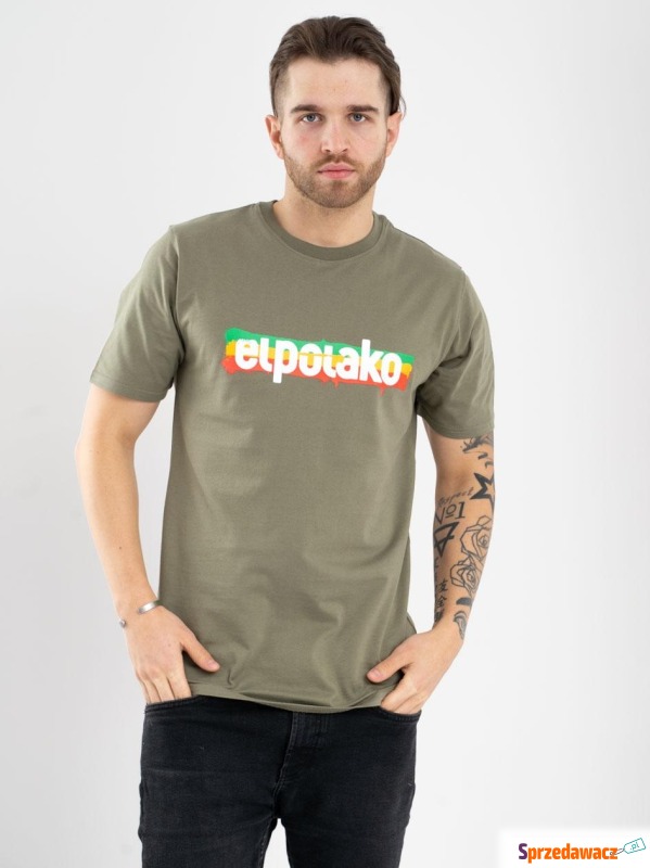 T-Shirt Męska Khaki El Polako Rasta - Bluzki, koszulki - Dębica
