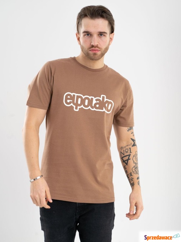 T-Shirt Męski Brązowy El Polako ELPO HD - Bluzki, koszulki - Włocławek