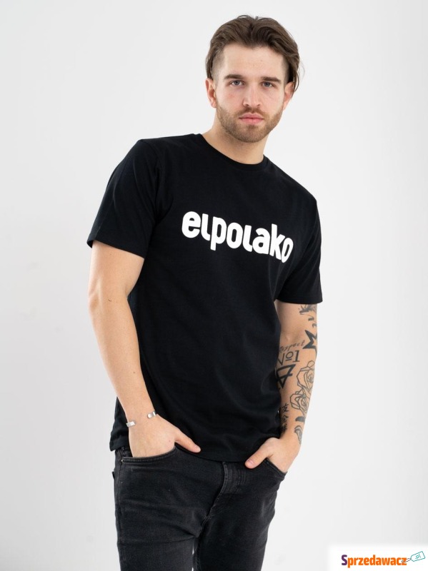 T-Shirt Męski Czarny El Polako EP Basic - Bluzki, koszulki - Koszalin