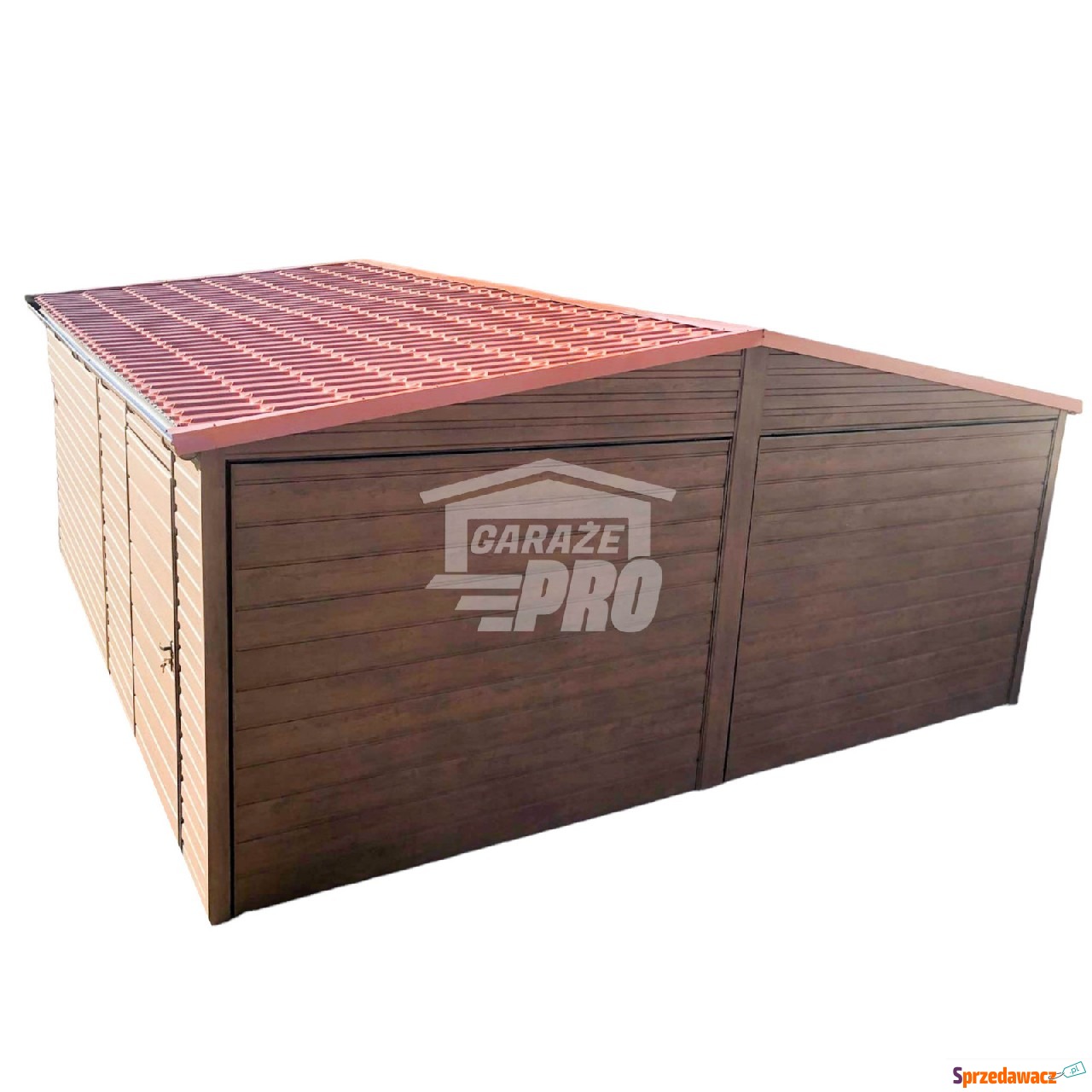 Garaż blaszany 6x6 2x Brama +...