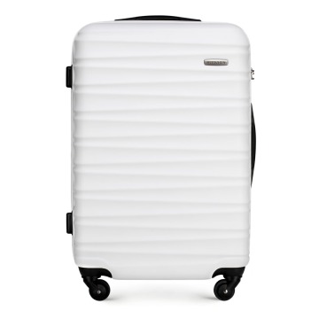 Wittchen - Średnia walizka z ABS-u z żebrowaniem biała