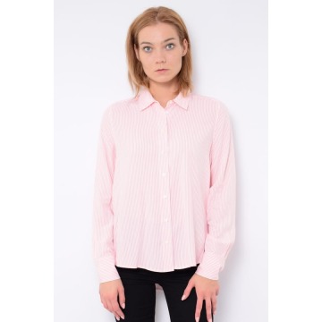 
Koszula damska Tommy Hilfiger WW0WW26610 w paski biało-różowa
