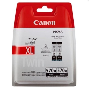 Tusze Oryginalne Canon PGI-570 XL BK (0318C007) (Czarne) (dwupak) - DARMOWA DOSTAWA w 24h