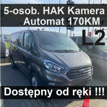 Ford Transit Custom - DCIV Brygadowy 5-osob. 170KM A6 Automat Duży ekran od ręki 2277zł