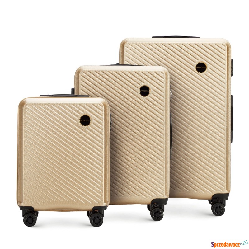 Wittchen - Zestaw walizek z ABS-u w ukośne paski - Walizki - Nowy Sącz
