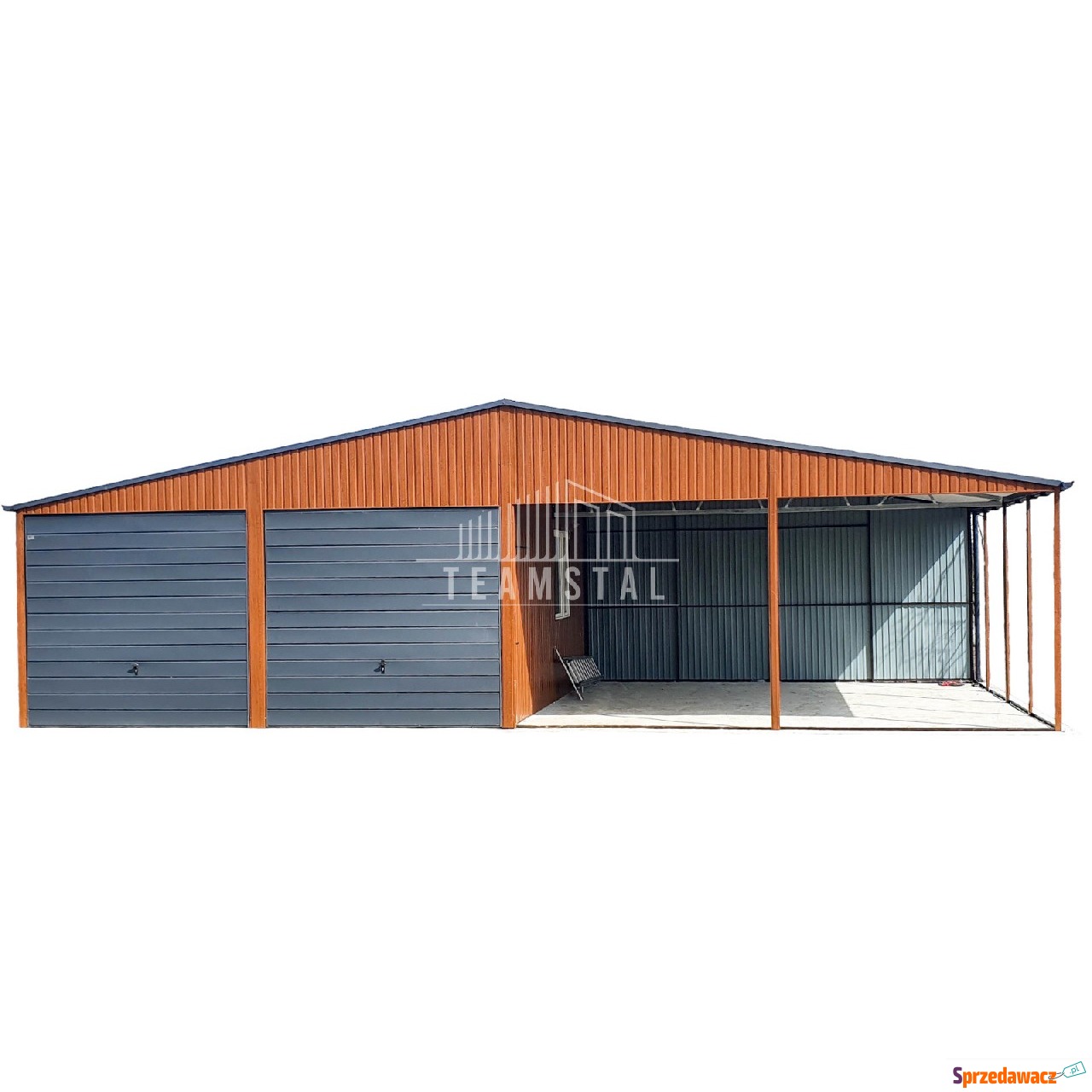 Garaż Blaszany 6m x 6m poziom +...