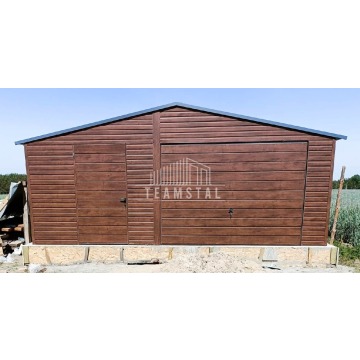 Garaż Blaszany 6m x 5m poziom - dwuspad Brama... - Garaże i wiaty - Turek - zdjęcie 5